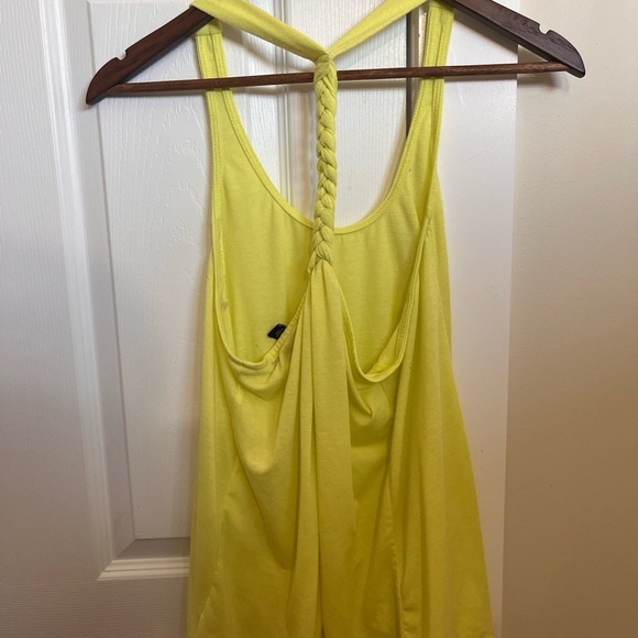 Neon Yellow Racerback Athletic Shirt with Braid Detailing, Size Small - Picture 3 of 4